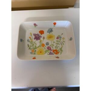 Vintage Gailstyn Fleurette Fine China Baking Dish Wildflower Rectangular Japan